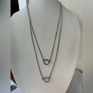 Long double strand statement necklace with circles